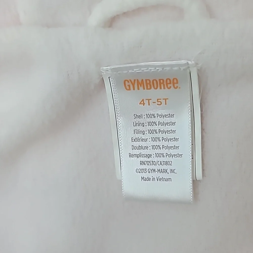 Gymboree Girl's Zip Up Hooded Fleece Lined Quilted Puffer Vest Jacket Pink/Cream